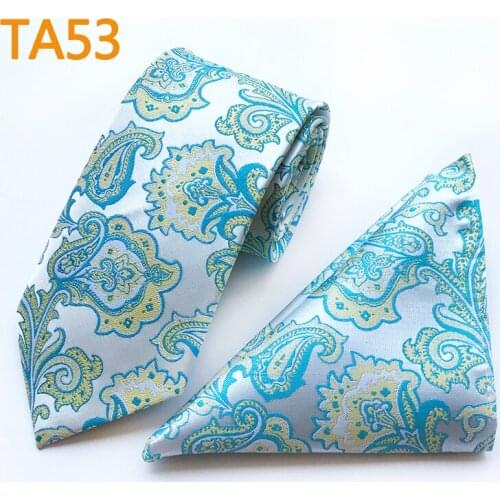 Mens Ties Set Woven Necktie with Woven Pocket Square for Man