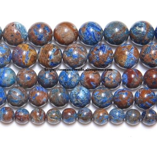 Natural Lapis Lazuli Crazy Lace Stone Round Loose Beads 6 8 10 12MM Pick Size For Jewelry Making