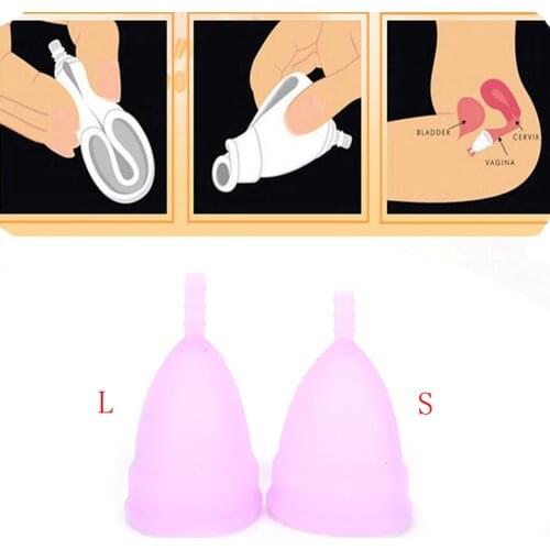 2017 New 1Pair Feminine hygiene products vagina care / lady menstrual cup / alternative tampons medical silicone cup