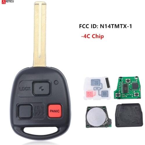 Keyecu New Replacement Remote Key Fob 312MHz for Lexus RX300 1999 2000 2001 2002 2003 N14TMTX-1 with 4C Chip