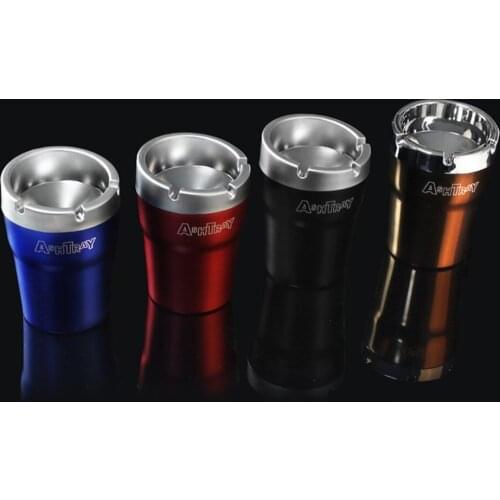 Aluminum Alloy Auto Cigarette Ash Holder Portable Car Auto Cigarette Ashtray Car Ashtray Cup Holder Cigarette Ashtray for Car