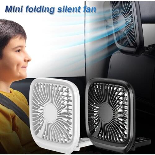 Hot Car Fan USB Mini Car Cooling Fan Foldable 3 Speeds Rear Seat Air Fan Portable Quiet Headrest Mount for Sedan SUV RV Offroad
