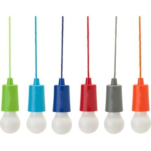 Portable Colorful Pull Cord LED Light Bulb Outdoor Street Retro Lighting Tent Camping Garden Hanging Night Lights Emergency Lamp