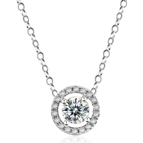 Wedding Round Pendant Necklaces For Women Engagement Female Jewelry Womens Choker Chain On The Neck Shiny Jewellry N095-M