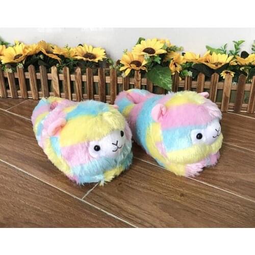 Women Creative Cartoon Sheep Cotton Slippers Girls' Necessary Shoes for Keeping Warm in Winter Ladies Bedroom Plush Soft Slides
