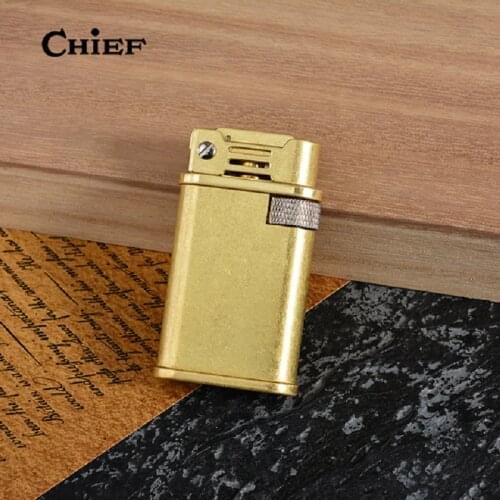 CHIEF Vintage BRASS Classical Luxury Style Kerosene Oil Lighters For Cigarette Smoking Without Gift Box