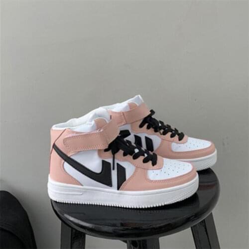 2021 high top board shoes Korean womens shoes students small white shoes low top trend versatile sports shoes women