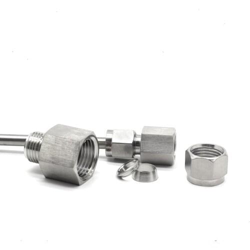 1/4" 1/2" BSP NPT Female Thread x 8mm 10mm 12mm 1/4 1/2 OD Tube Double Ferrule Compression Fitting Connector Stainless Steel 304