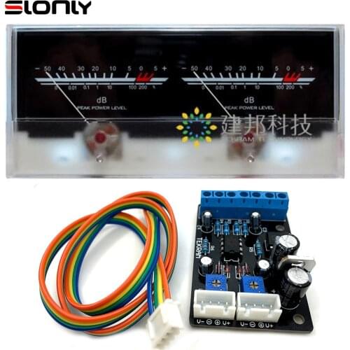 1pcs P-59WTC VU Meter + 1pcs Driver Board Head Audio DB Level Panel Power Amplifier DAC Power Sound Pressure Meter w/Backlight