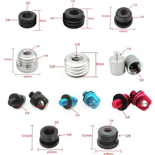 10pcs 3/8" to 5/8" Male to Female 1/4" to 5/8" Thread Screw Mount Adapter Tripod Plate Screw for Camera Flash Tripod Light Stand