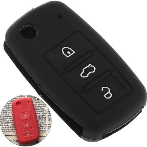 2 Colors 3 Buttons Silicone Flip Folding Remote Car key Cover Shell for VW Polo Passat B5 Golf 4 5 6 Jetta Mk6 Tiguan Gol Cross
