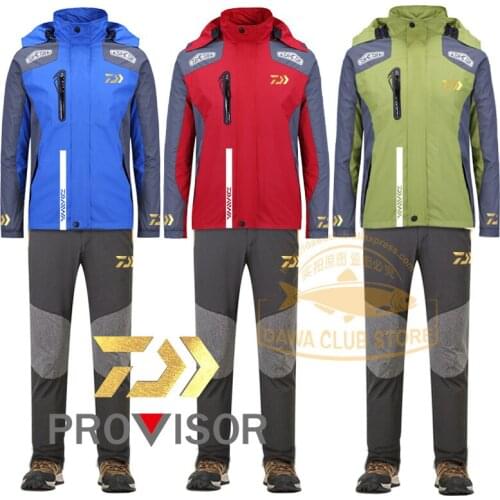 2020 Fishing Suit Jackets Pants DAWA Outdoor Sports Hooded Windproof Long Sleeves Spring Fishing Clothes Fishing Cycling Wear