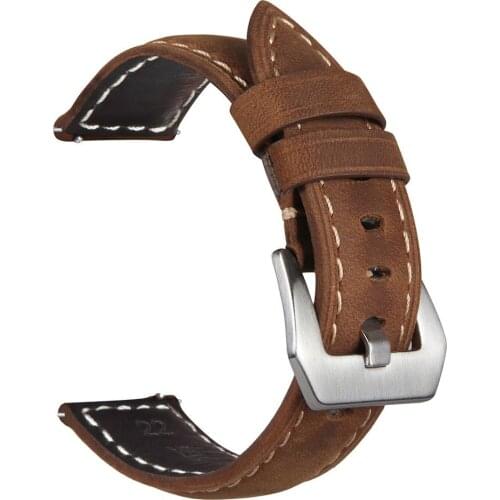 22mm watchstrap for Samsung Gear S3 galaxy watch 46mm luxury Genuine Leather watch strap for Amazfit Stratos 2 2S bracelet bands