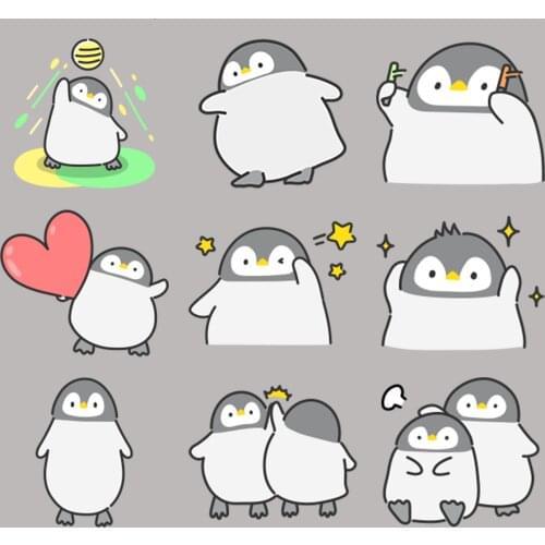 24 cute penguin scrapbook stickers for children, DIY laptop suitcase skateboard motorcycle bicycle toy