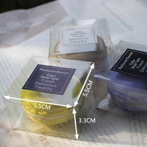 500PCS 5cm Clear Plastic PVC Macaron Box for 1 Macarons Bomboniere Favors Candy Boxes