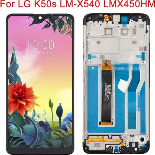 6.5" Original For LG K50s LCD Display With Frame Touch Screen LM-X540 LMX540HM LMX540BMW Display Screen Digitizer Panel Assembly