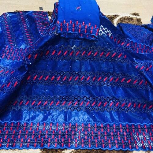 African lace fabric 2020 high quality lace swiss voile lace tissu african bazin riche fabric cotton embroidery brocade 7yards