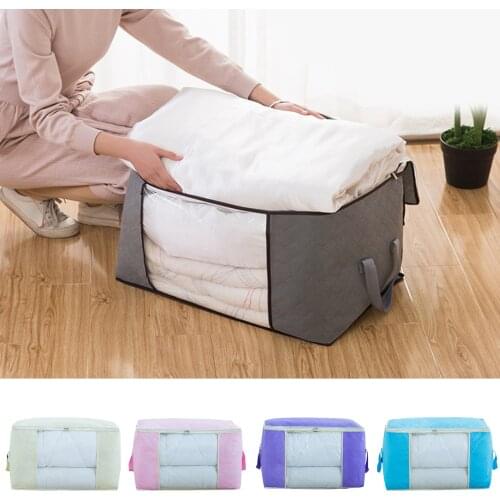 Home Large Storage Bags 80l Clothes Storage Bins Foldable Closet Organizers Storage Containers With Durable Handles Household