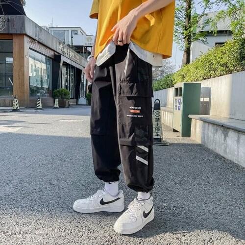 Cargo Pants 2021 Streetwear Sweatpants Hip Hop Ribbons Joggers Black Casual Track Harajuku Harem Pants