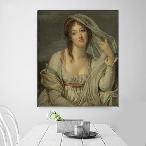 Citon Jean-Baptiste Greuze《Portrait of Madame Van Westrenen of tremaat》Canvas Oil Painting Art Poster Picture Home Decoration