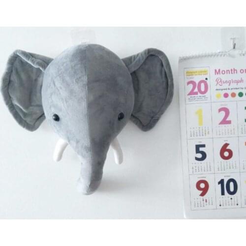 Baby Room Elephant Decor Stuffed Animal Head Wall Hanging Decoration Girl Boy Child Nursery Plush Toys Christmas Births for Home