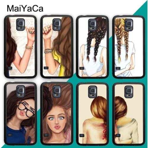 Girls Brunette Blonde Best Friend Matching Case For Samsung A21S A20e A71 A51 A40 A50 A70 Galaxy S20 Plus S10 S9 Note 20 Ultra