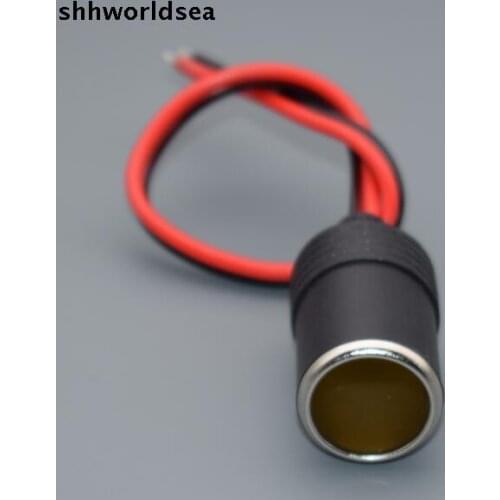 Worldgolden 1/5/10/50/100pcs 12v 25cm Car Cigarette Lighter Female Socket Plug Connector socket cable 1.5mm2 18A 16awg
