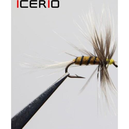 ICERIO 8PCS Grey Mosquito Zebra Dry Flies Trout Fly Fishing Lures #14