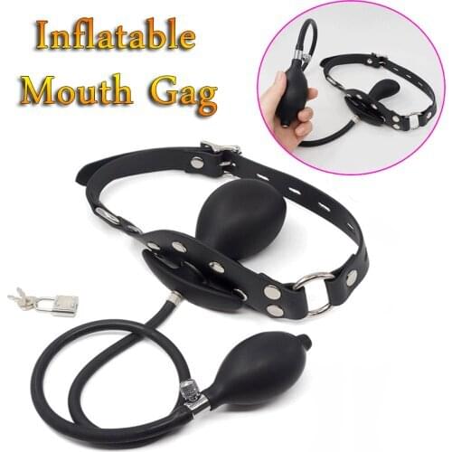 Adult Games Detachable Inflatable Silicone Anal Plug Huge Dildo Pump Slave Bdsm Bondage Mouth Gag Sex Toys for Women Couples