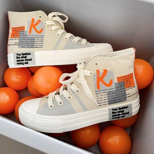 Fashion Women Platform Canvas Shoes Printing High-top Vulcanized Sneakers Plimsolls Woman Comfortable Breathable Women Footwear