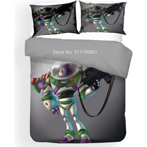 Disney Toy Story Buzz Lightyear Bedding Set 3D Animation Down Quilt Cover Pillowcase Childrens Home Spinning Bedroom Decoration