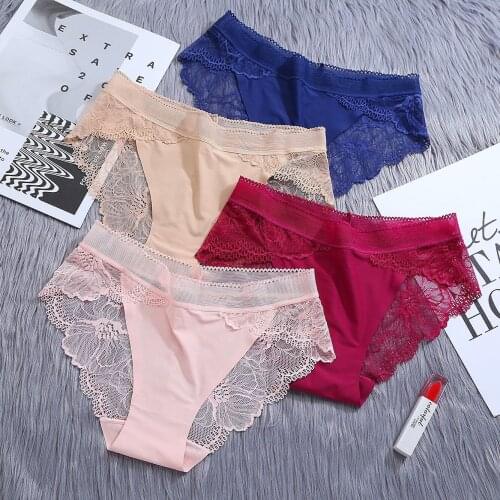 Hot New Products Sexy Lace Seamless Womens Panties Mid-waist Breathable Hip-up Womens Briefs Sexy Underwear Women