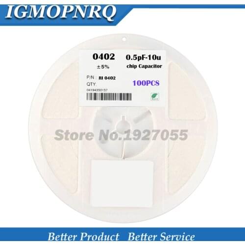 100pcs 0402 50V SMD Thick Film Chip Multilayer Ceramic Capacitor 0.5pF-10uF 10NF 100NF 1UF 2.2UF 4.7UF 10UF 1PF 6PF IGMOPNRQ