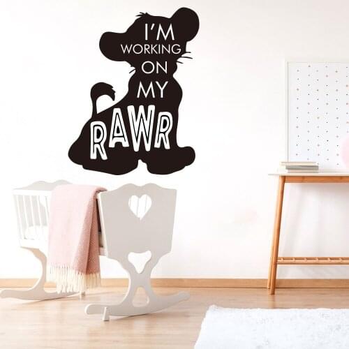 Cartoon Lion King Quote Animal Car Laptop Wall Sticker Bedroom Zoo Africa Saria Inspirational Quote Wall Decal Vinyl Decor
