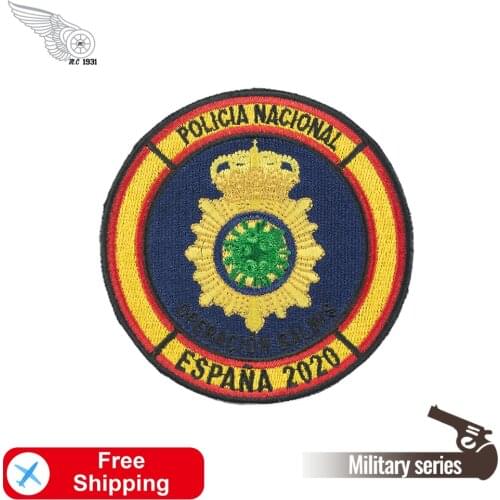 Policia Nacional Espana Spanish Army Embroidery Military Hook and Loop Patches for Clothing Accessories Motorcycle Decoration