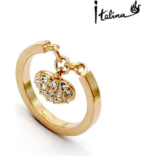 New Sale Brand TracysWing Rings for women Genuine Austria Crystal Copper Gold Color Fashion ring # RG94746Rose