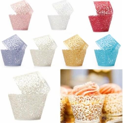 New Arrivals 12X Wedding Birthday Baby Shower Filigree Vine Decor Wrapper Wraps Cupcake Cases 51DM