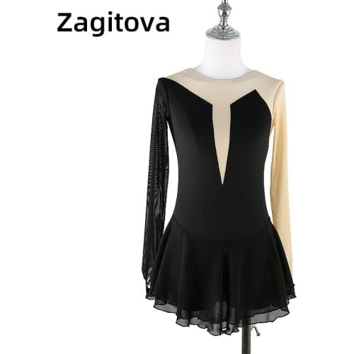 Figure skating show dress girl adult children competition test skirt black multiple colors can be customized