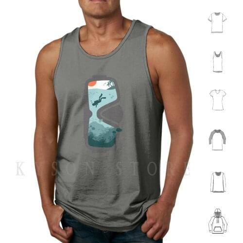 Dive More Tank Tops Vest Sleeveless Dive More Dive Underwater Beach Sea Ocean Swim Swimming Snorkel Snorkeling Water Marine