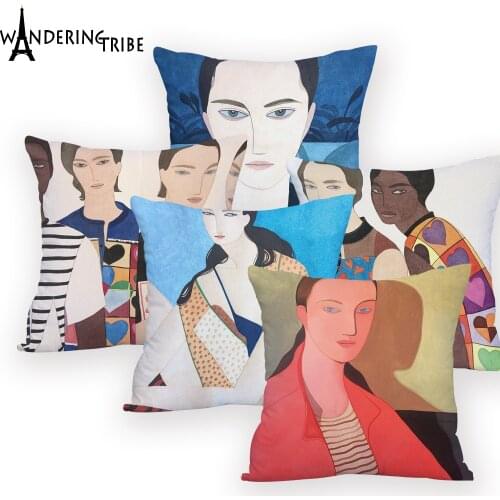 Nordic Cushion Cover Colorful Rectangular for Sofa Customized Pillow Cover Character Pillows Almofadas Decorativa Designer