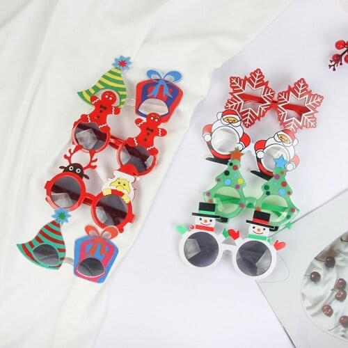 Merry Christmas Glasses Santa Claus Xmas Tree Elk Glasses Christmas Party decor