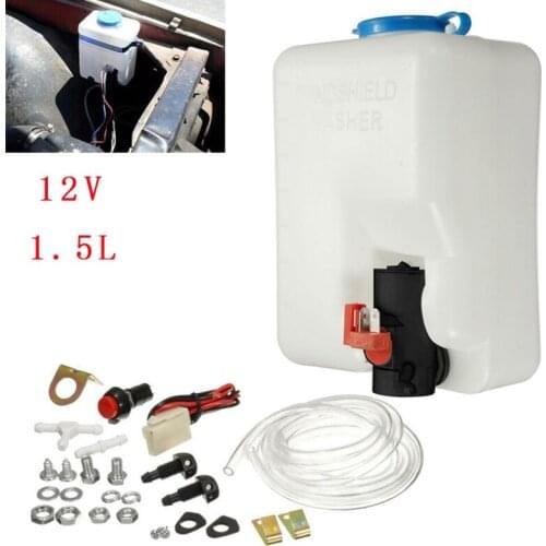 12V 1.5L Universal Car Windshield Washer Bottle Kit Jet Switch Clean Tool Windshield Wiper Assembly