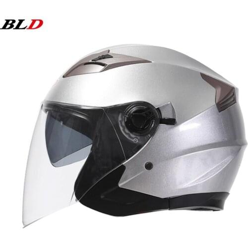 Motorcycle Motorbike Electric Bike 3/4 Open Face Vintage Helmet Double Lens Motocross Cascos Para Moto Open Helmet Motorcycle