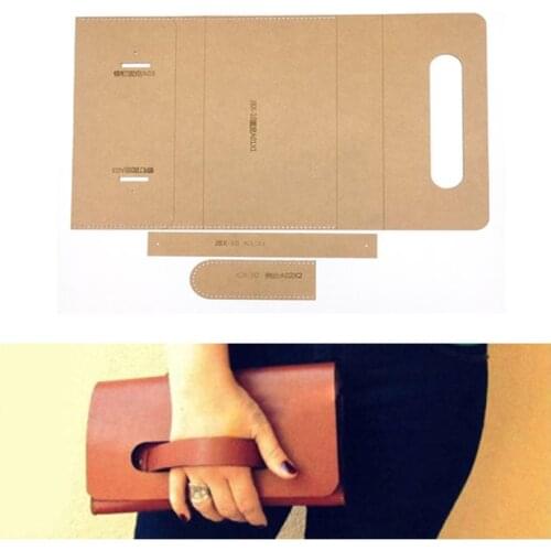 1set DIY Leather Handmade Craft women handbag wallet Purse Sewing Pattern Hard Kraft paper Stencil Template 220x120x25mm