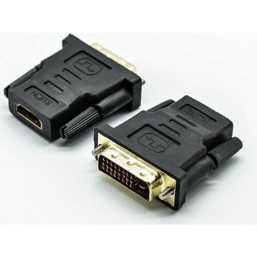 1pc DVI to HDMI Adapter Cable 24k Gold Plated Plug HDMI To DVI 24+1 Pin 1080P Video Converter Cable for PC HDTV Projector