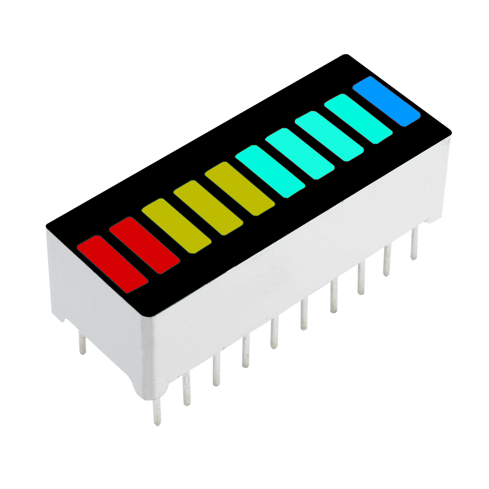 10Pcs 10 Segment LED Bargraph Light Display Module Bar Graph Ultra Bright Red Yellow Green Blue Colors Multi-color DIY Wholesale