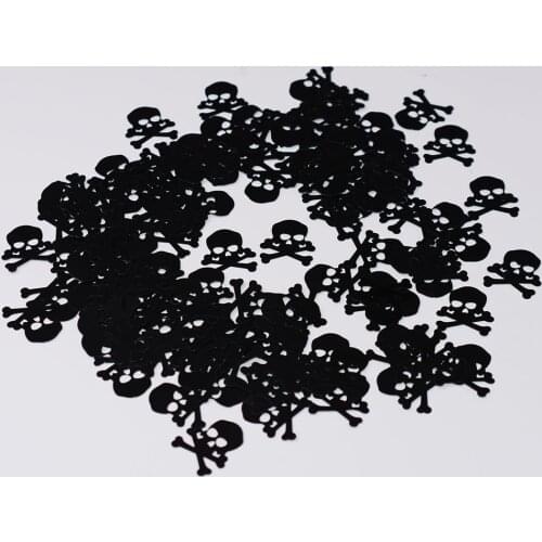 150g Skull Crossbones Black Pirate Confetti Danger Sign Mark Table Scatters PVC Birthday Wedding Party Decorations Sprinkles
