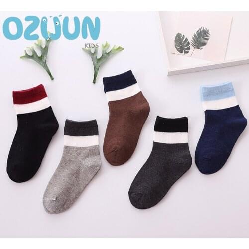 5 Pairs/Lot Spring Autumn Children Boys Girls Cotton Socks Sweat Breathable Comfortable Kids Student Socks 2-3/3-5/5-8/8-12 Year