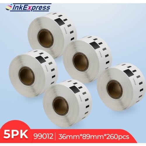 5 Rolls 99012 For DYMO Address Label 99012 Thermal Paper Shipping Label 260pcs/roll 36mm*89mm For DYMO LabelWriter 450 400 Turbo