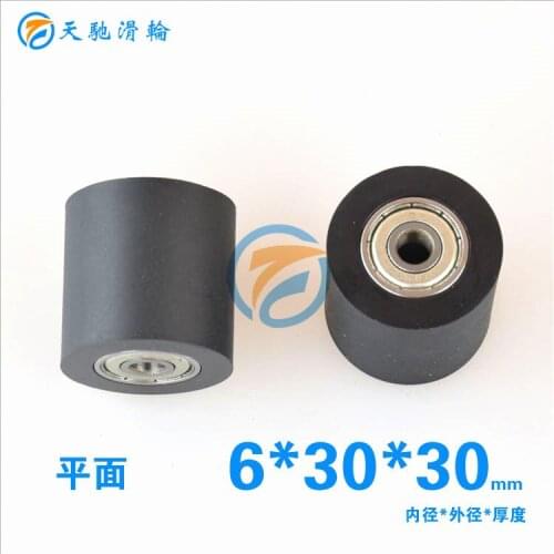 ABXG 6mm 626zz 626 Bearing 6*30*30mm Rubber Bearing Pulley Polyurethane PU Double Soft Bearing Replace Pulley